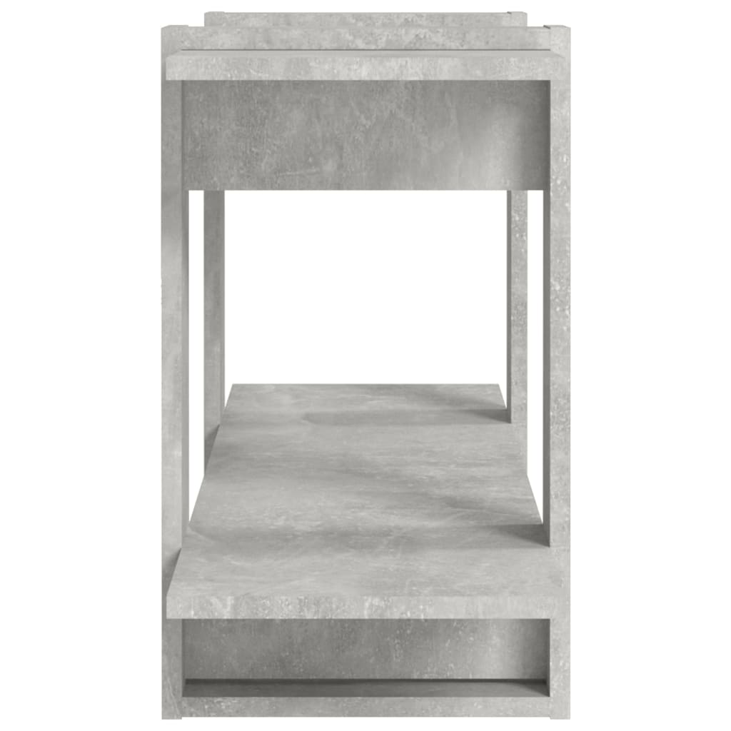 bogreol 100x30x51 cm konstrueret træ betongrå
