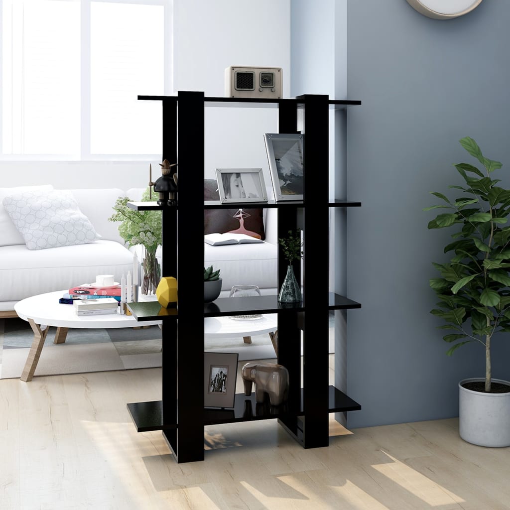 Bogreol/rumdeler - 80 × 30 × 123,5 cm - sort