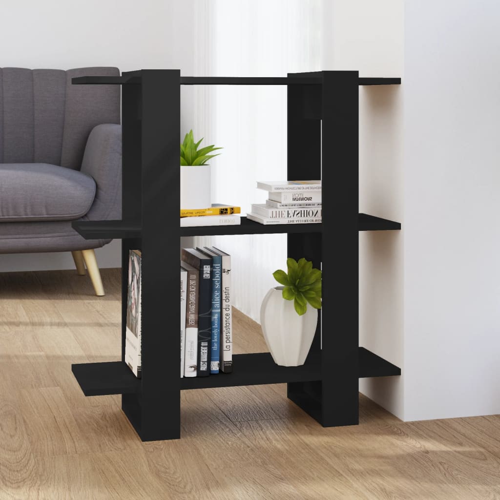 bogreol/rumdeler 80x30x87 cm sort billede