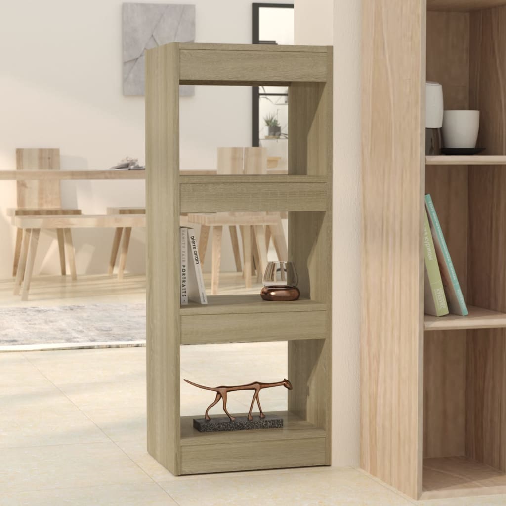 bogreol/rumdeler 40x30x103 cm konstrueret træ sonoma-eg billede