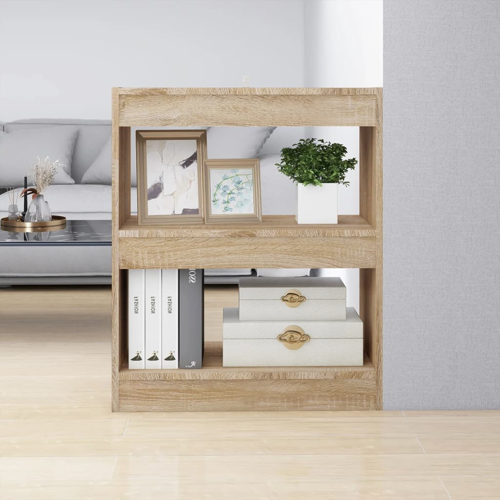 bogreol/rumdeler 60x30x72 cm sonoma-eg billede