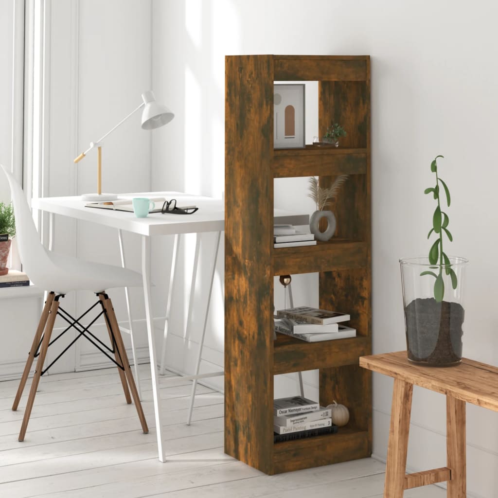 bogreol/rumdeler 40x30x135 cm røget egetræsfarve billede