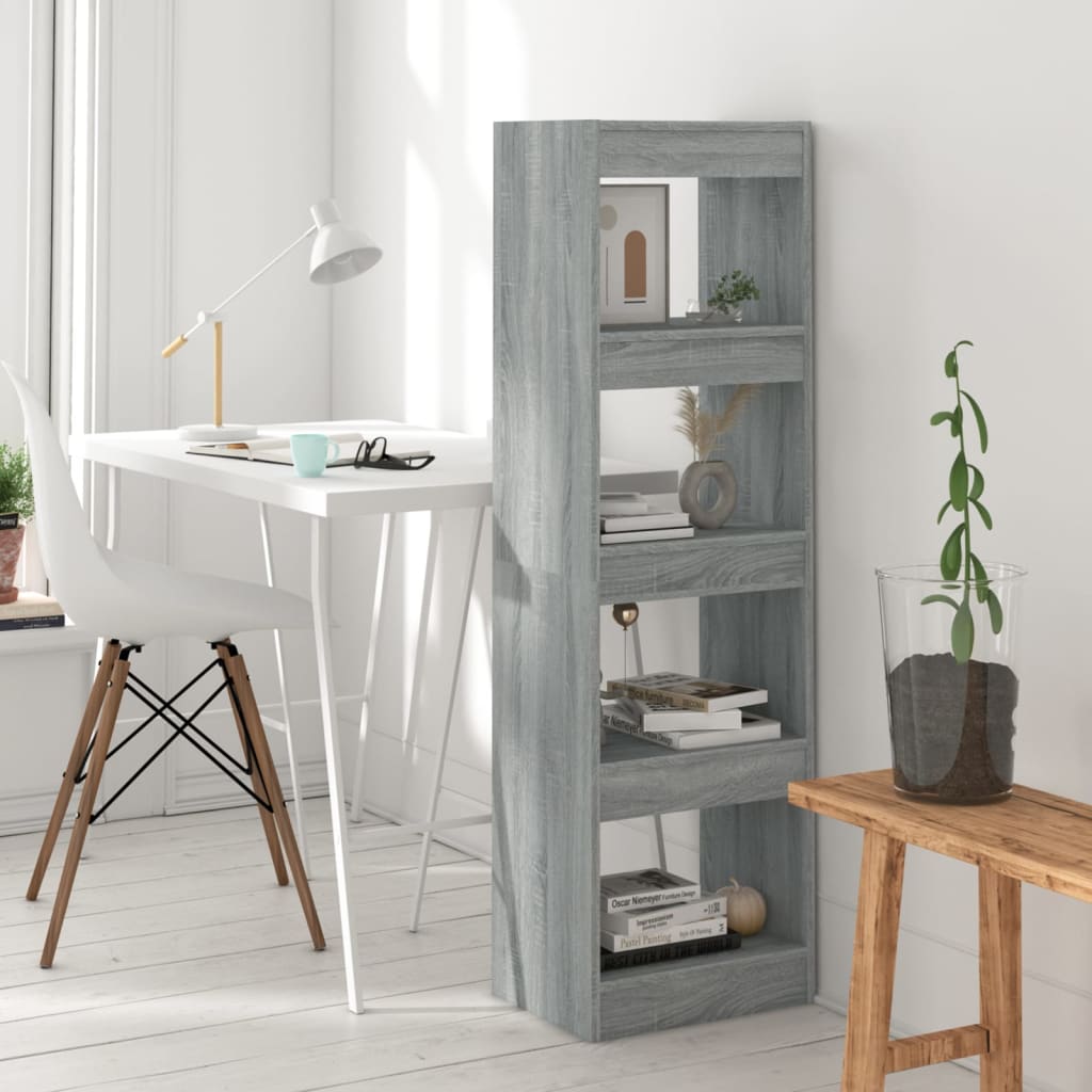 bogreol/rumdeler 40x30x135 cm grå sonoma-eg billede