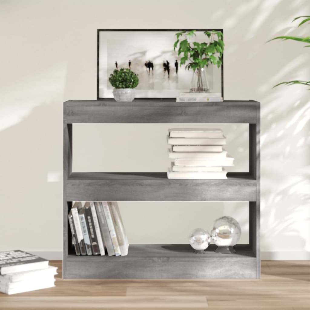 bogreol/rumdeler 80x30x72 cm grå sonoma-eg billede