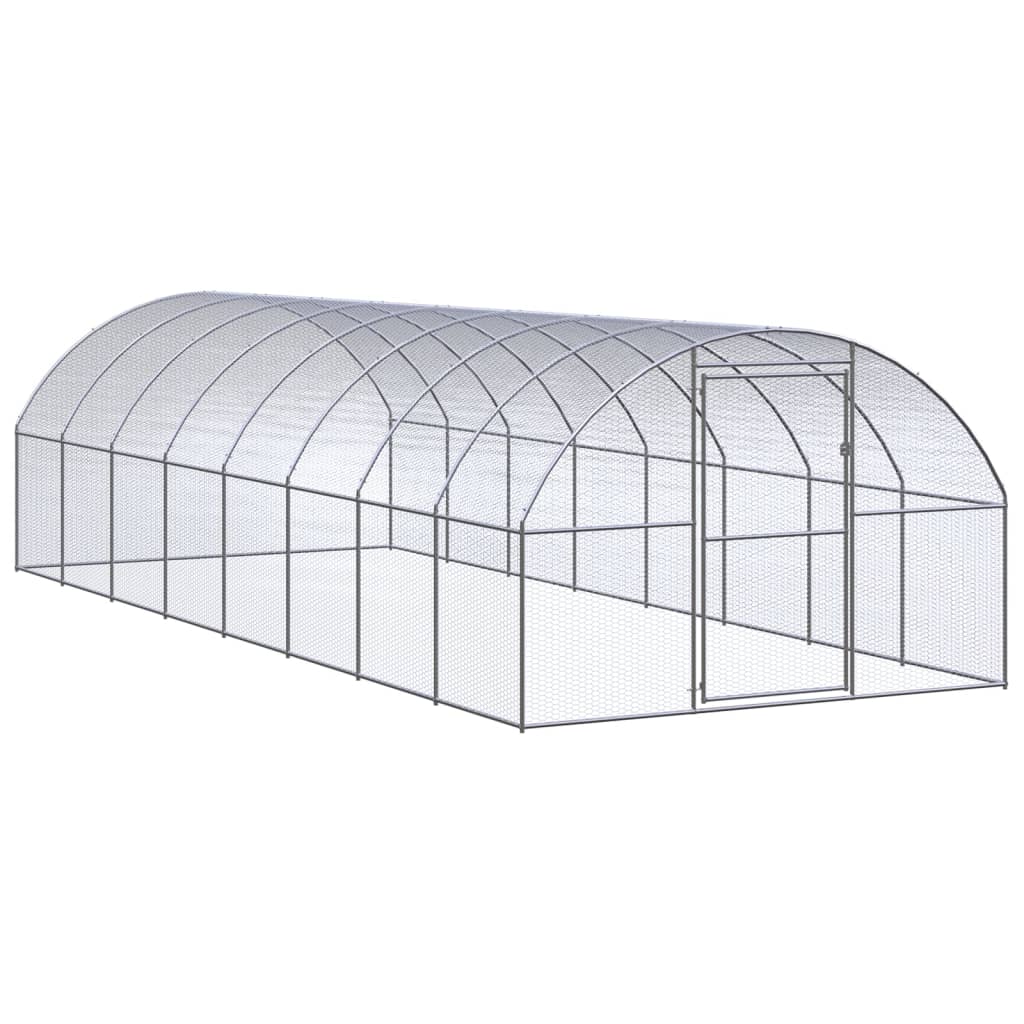 hønsehus 3x8x2 m galvaniseret stål billede