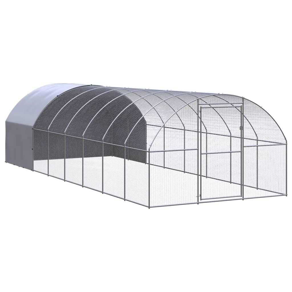 hønsehus 3x8x2 m galvaniseret stål billede
