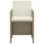 spisebordssæt til haven 3 dele med hynder polyrattan beige