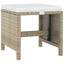 spisebordssæt til haven 5 dele med hynder polyrattan beige