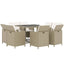 spisebordssæt til haven 9 dele med hynder polyrattan beige