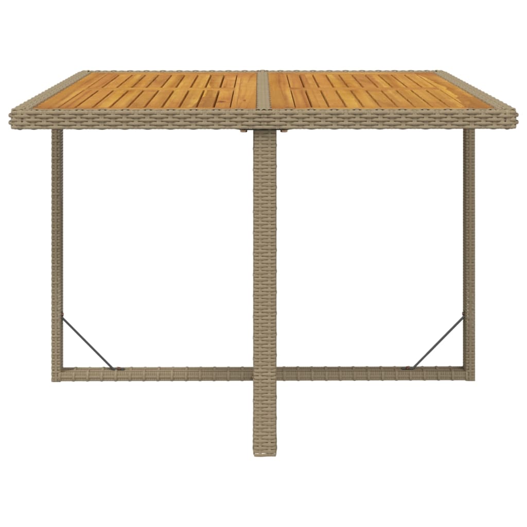 spisebordssæt til haven 5 dele med hynder polyrattan beige