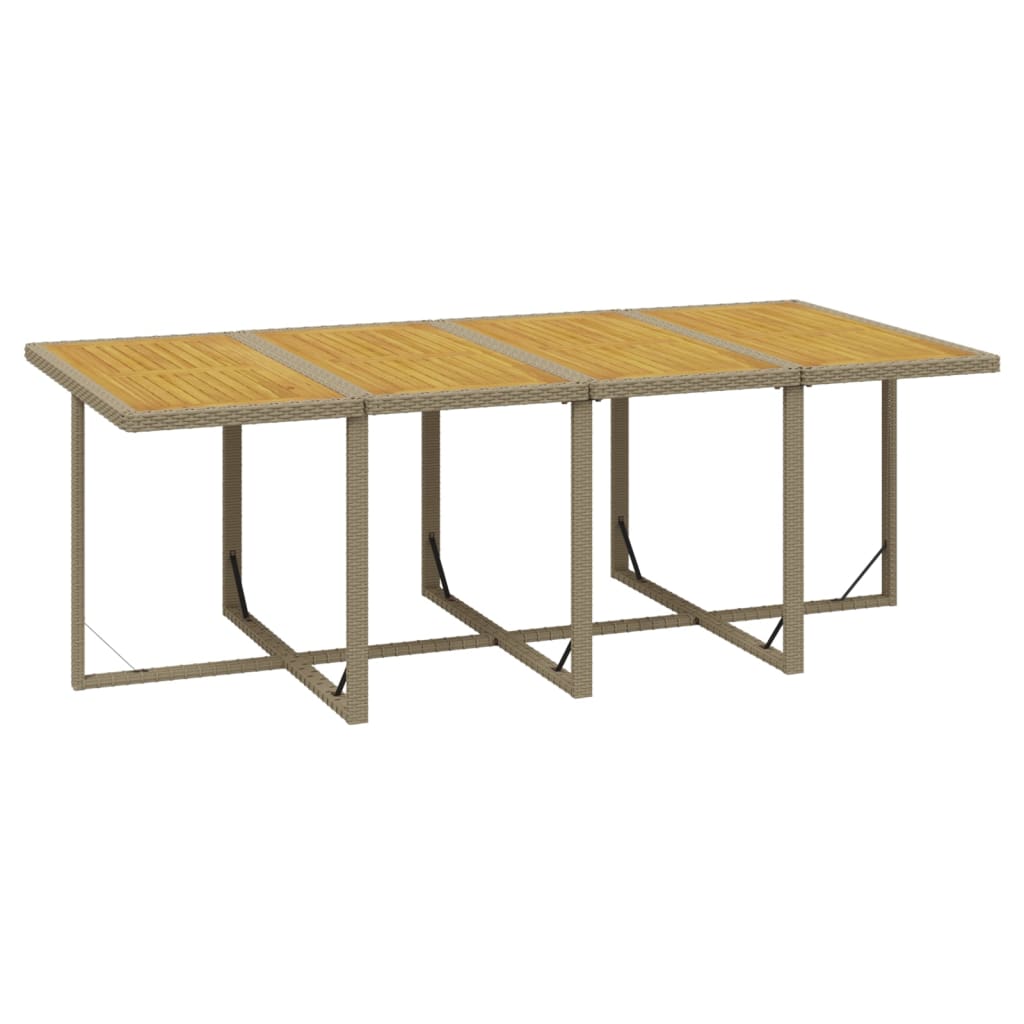 spisebordssæt til haven 9 dele med hynder polyrattan beige