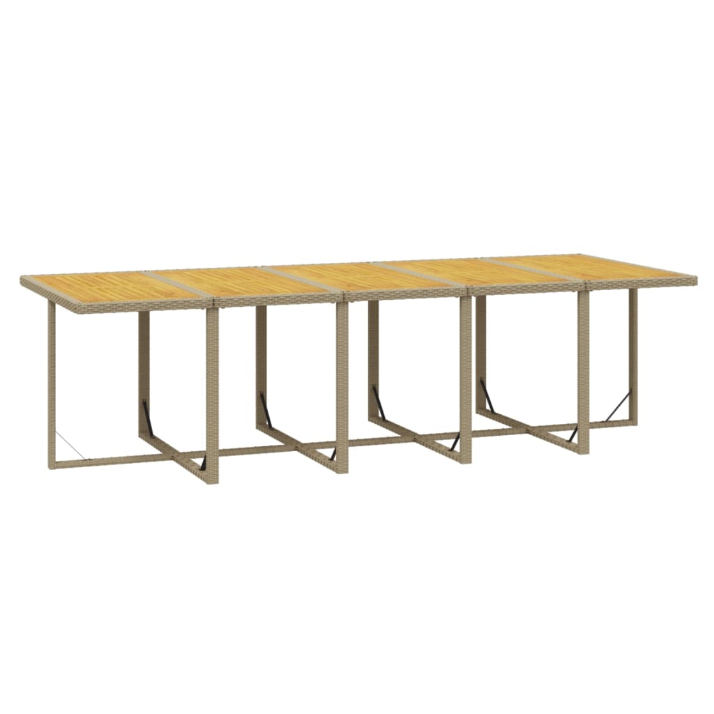 spisebordssæt til haven 11 dele med hynder polyrattan beige