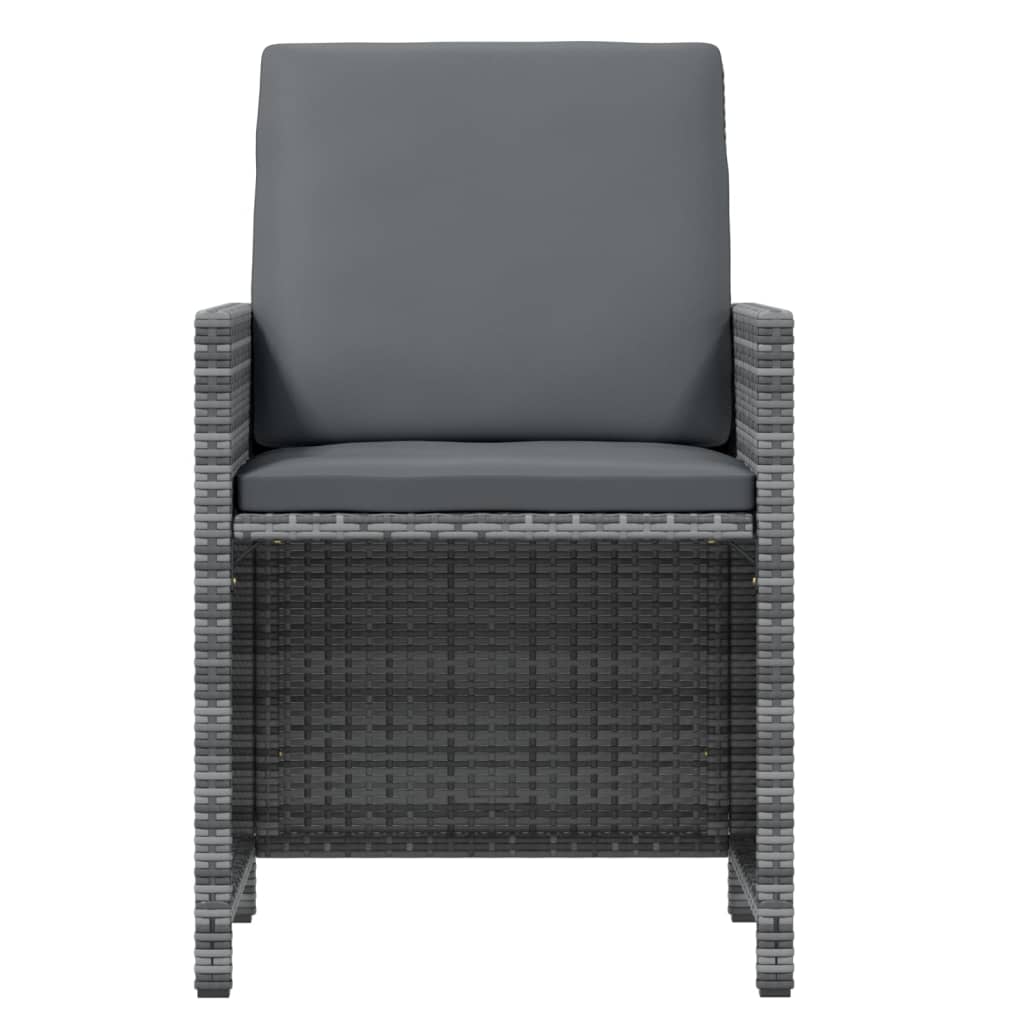 spisebordssæt til haven 13 dele med hynder polyrattan grå