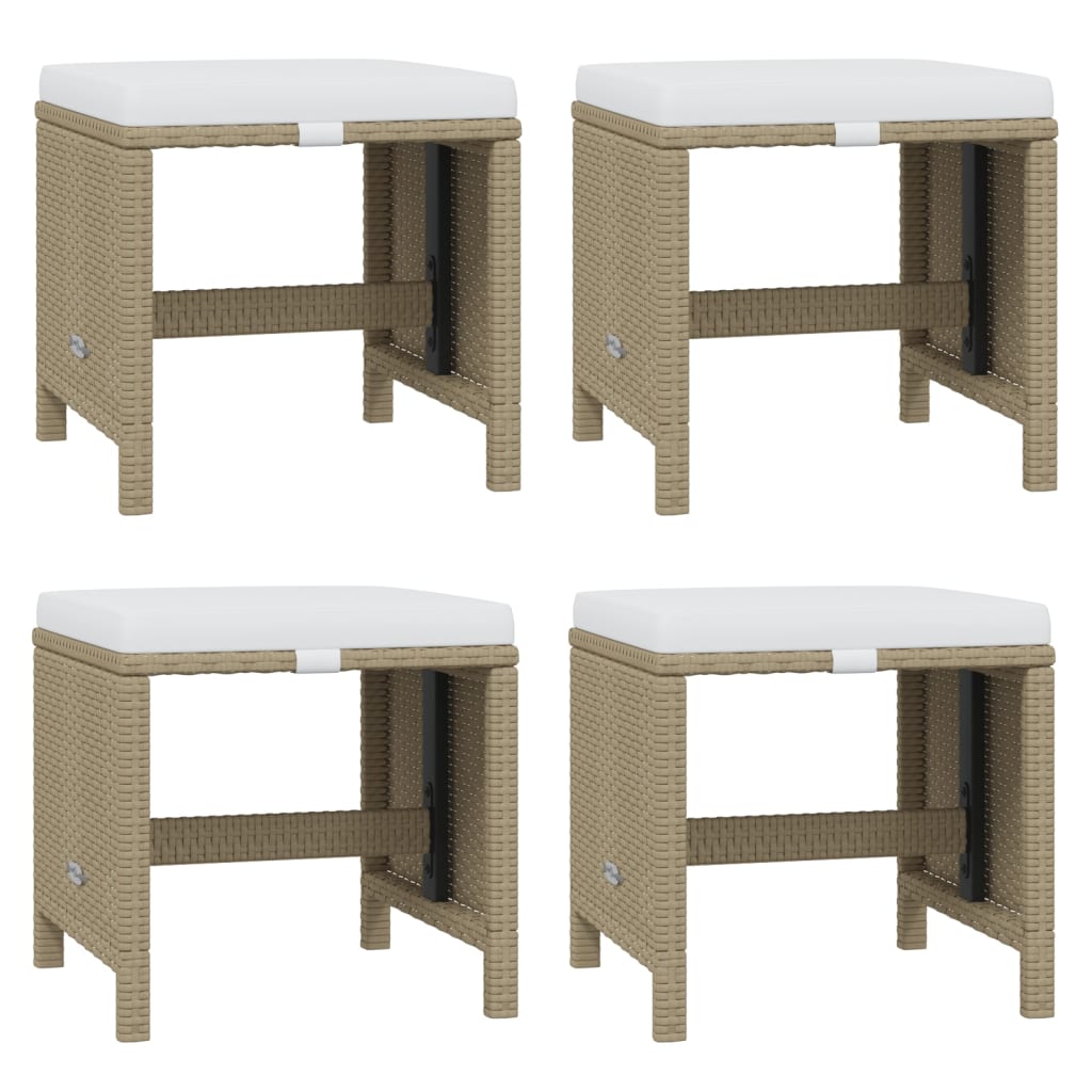 spisebordssæt til haven 19 dele med hynder polyrattan beige