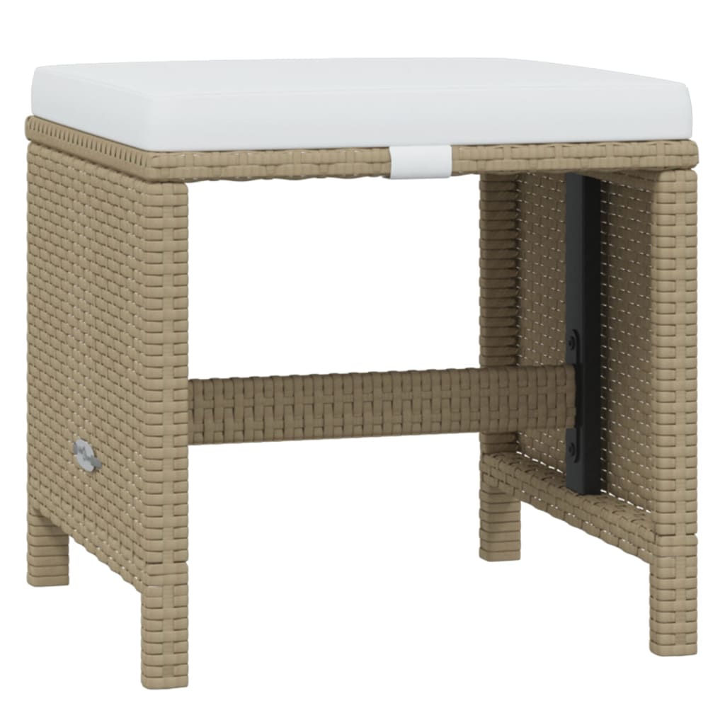 spisebordssæt til haven 19 dele med hynder polyrattan beige