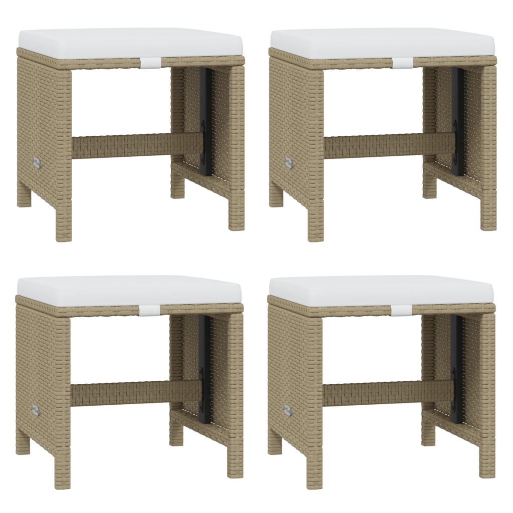 spisebordssæt til haven 21 dele med hynder polyrattan beige