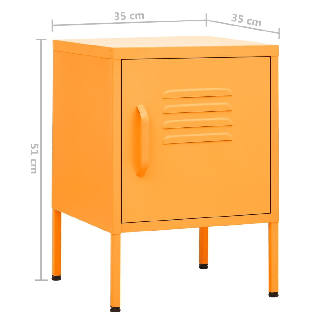natborde 2 stk. 35x35x51 cm stål sennepsgul