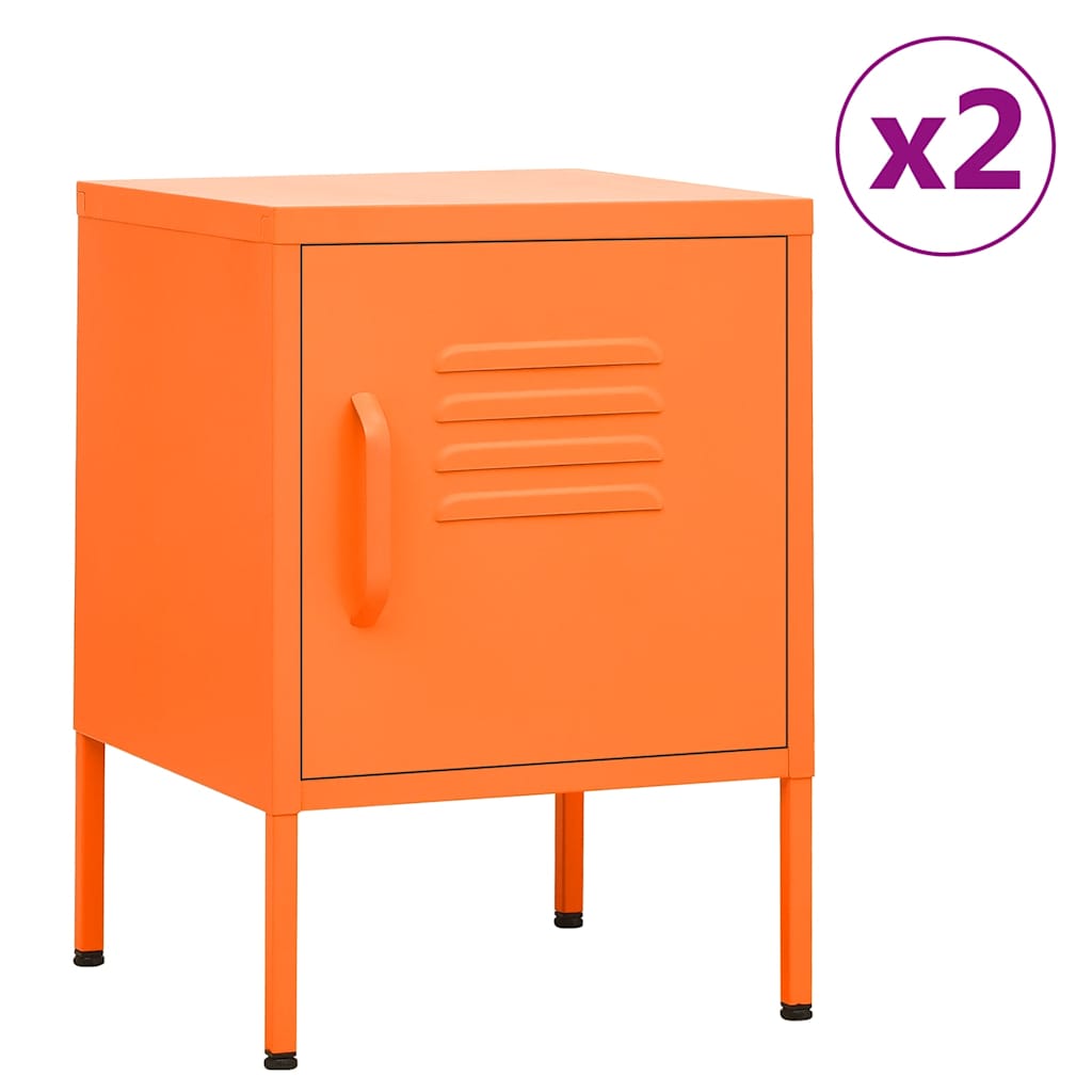 natborde 2 stk. 35x35x51 cm stål orange billede