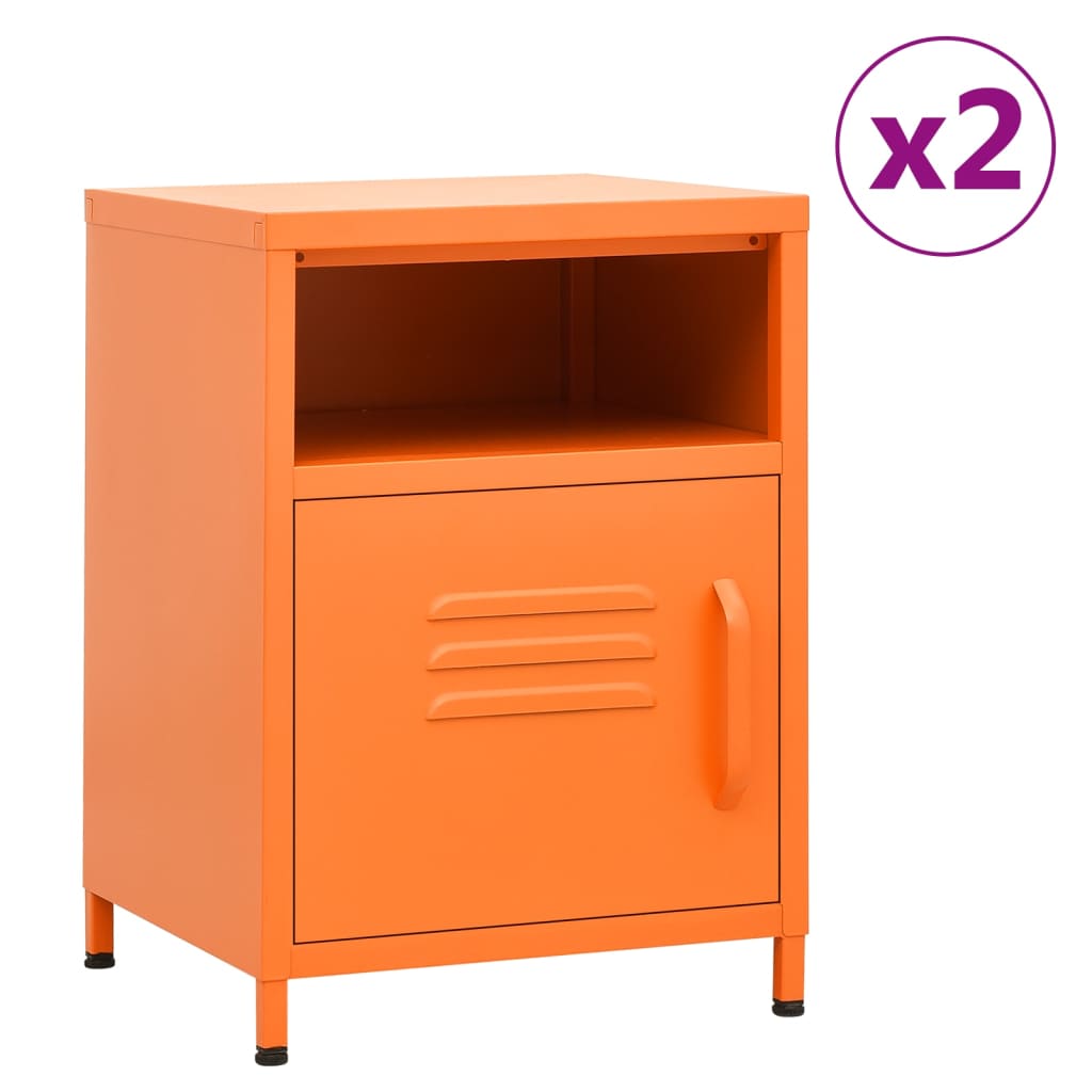 natborde 2 stk. 35x35x51 cm stål orange billede