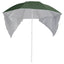 strandparasol med sidevægge 215 cm grøn