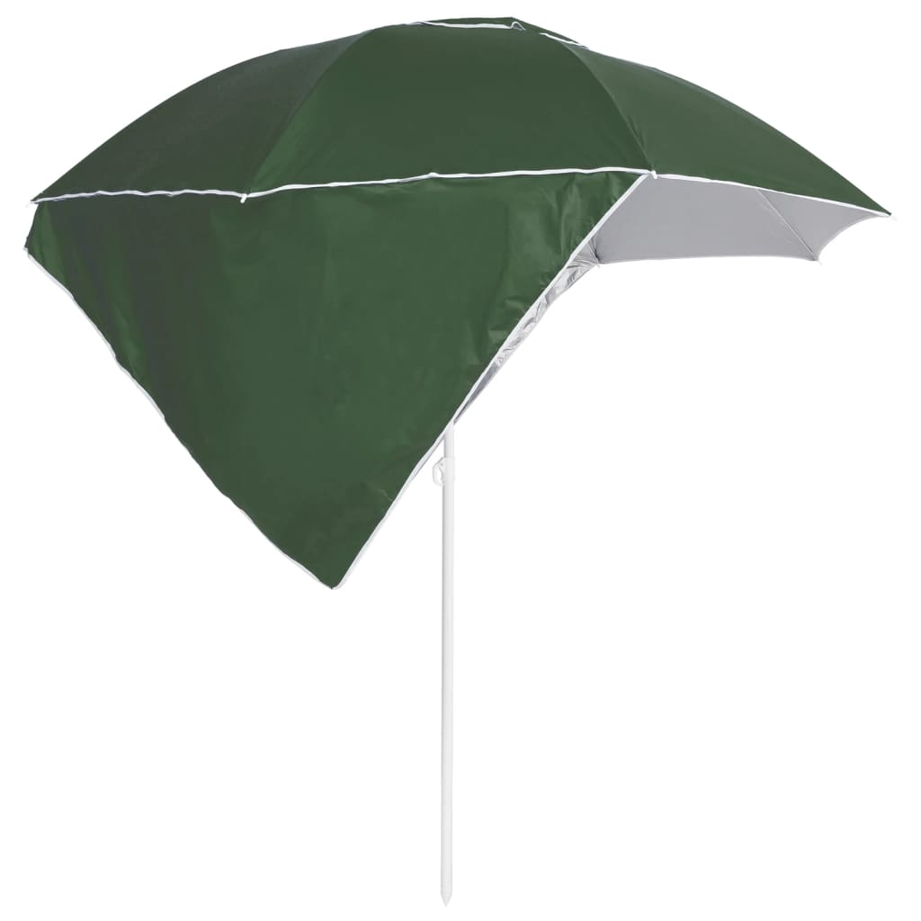 strandparasol med sidevægge 215 cm grøn