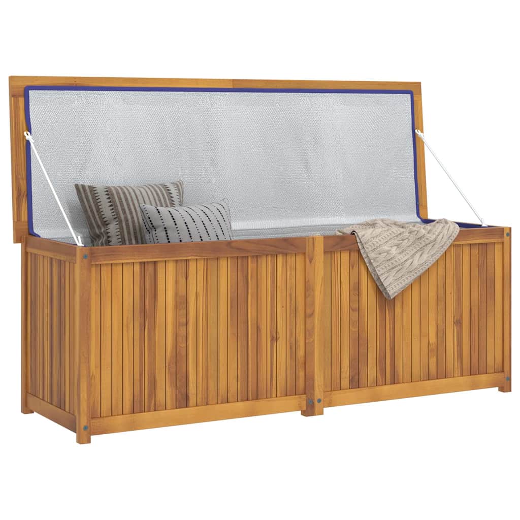 opbevaringsboks til haven 150x50x55 cm massivt teaktræ