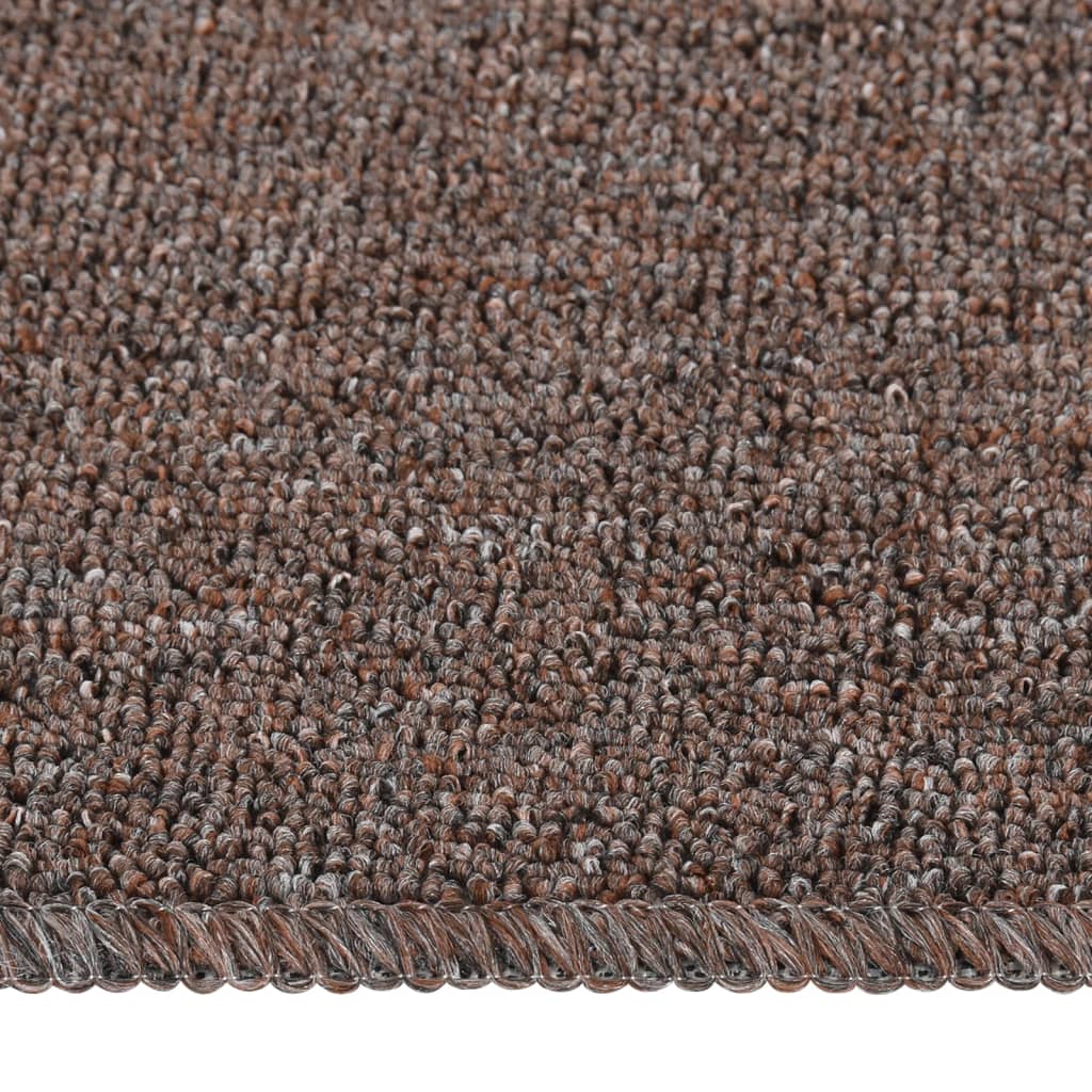 skridsikre trappemåtter 15 stk. 75x20 cm rektangulær brun