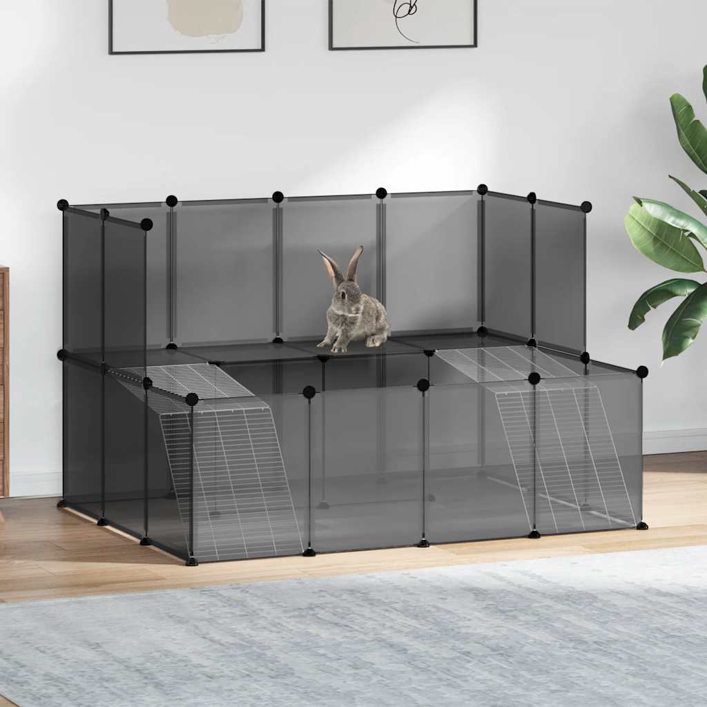 lille dyrebur 143x107x93 cm PP og stål sort billede