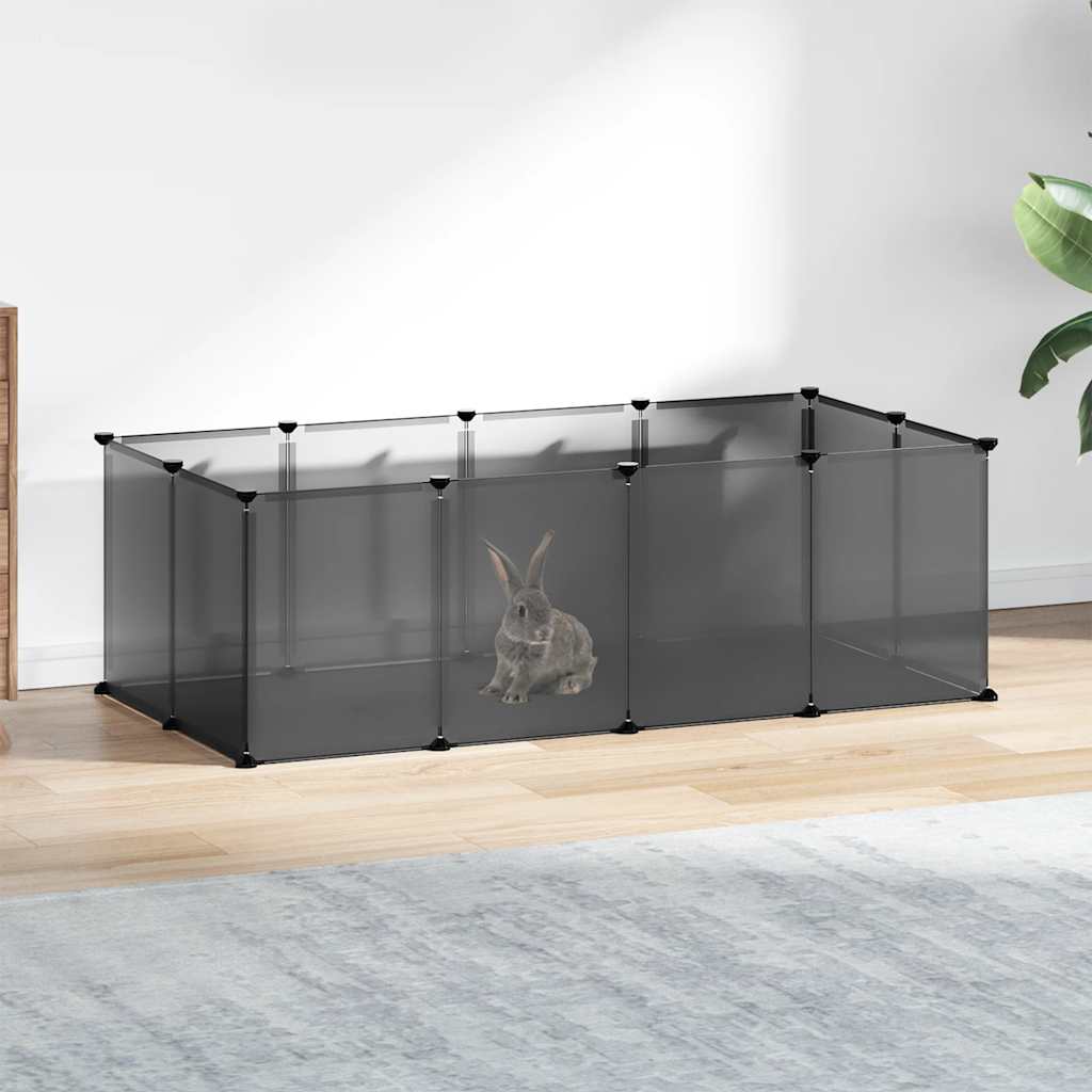 lille dyrebur 144x74x46,5 cm PP og stål sort billede