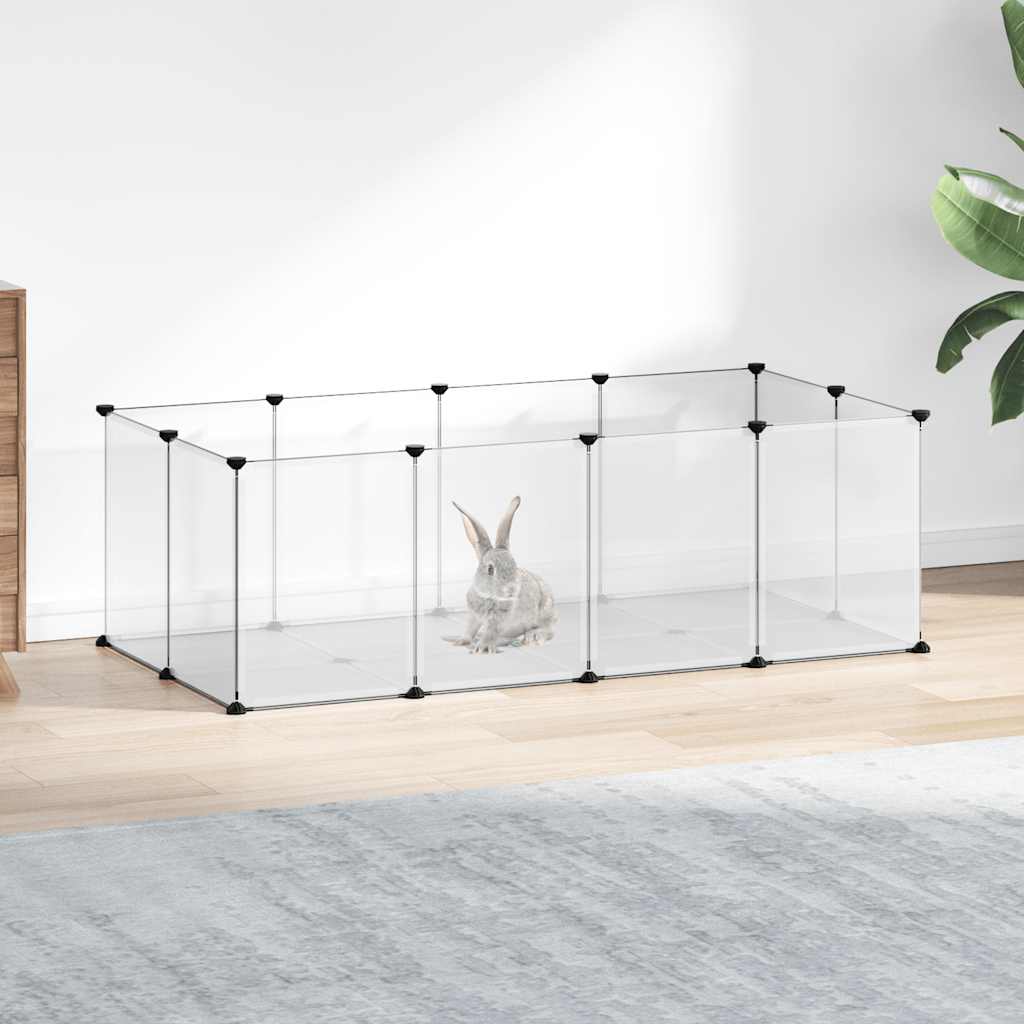lille dyrebur 144x74x46,5 cm PP og stål transparent billede