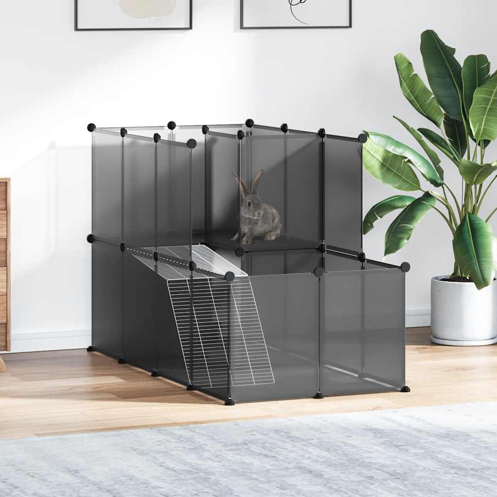 lille dyrebur 142x74x93 cm PP og stål sort billede