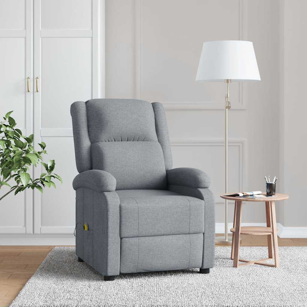 massagestol stof lysegrå billede