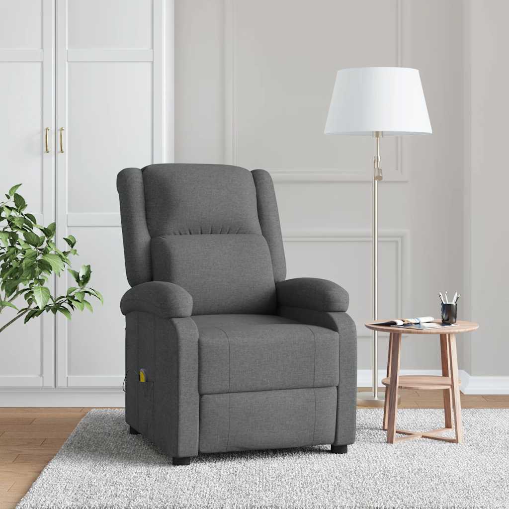 massagestol stof mørkegrå billede