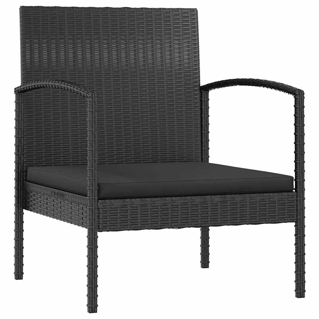 loungesæt til haven 16 dele med hynder polyrattan sort
