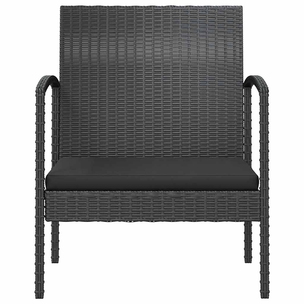 loungesæt til haven 16 dele med hynder polyrattan sort
