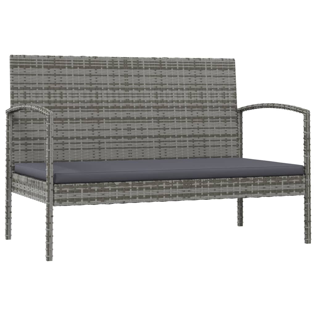 loungesæt til haven 16 dele med hynder polyrattan grå