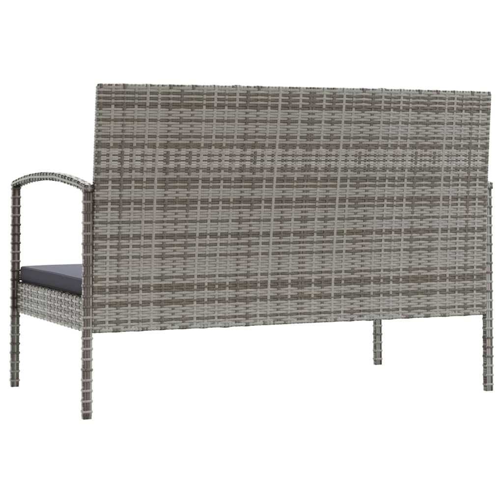 loungesæt til haven 16 dele med hynder polyrattan grå