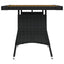 havebord 70x70x72 cm polyrattan og massivt akacietræ sort