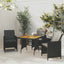 havebord 70x70x72 cm polyrattan og massivt akacietræ sort