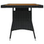 havebord 130x70x72 cm polyrattan og massivt akacietræ sort