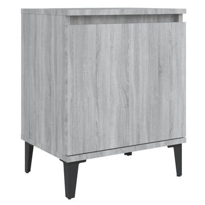 sengebord med metalben 40x30x50 cm grå sonoma-eg