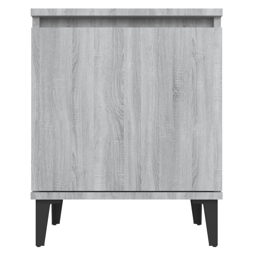 sengebord med metalben 40x30x50 cm grå sonoma-eg