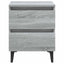 sengeborde 2 stk. med metalben 40x35x50 cm grå sonoma-eg