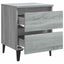 sengeborde 2 stk. med metalben 40x35x50 cm grå sonoma-eg