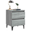 sengeborde 2 stk. med metalben 40x35x50 cm grå sonoma-eg