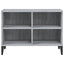 tv-bord med metalben 69,5x30x50 cm grå sonoma-eg