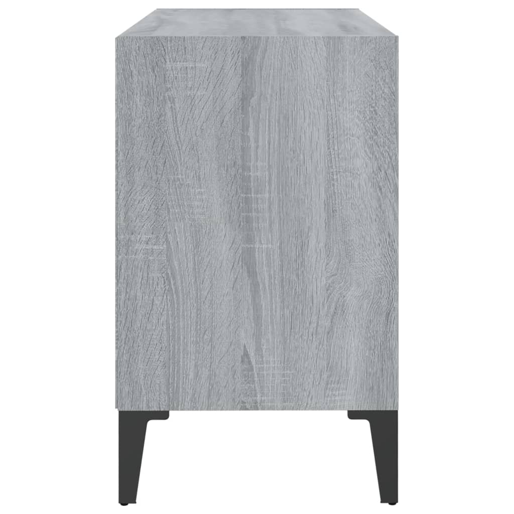 tv-bord med metalben 69,5x30x50 cm grå sonoma-eg