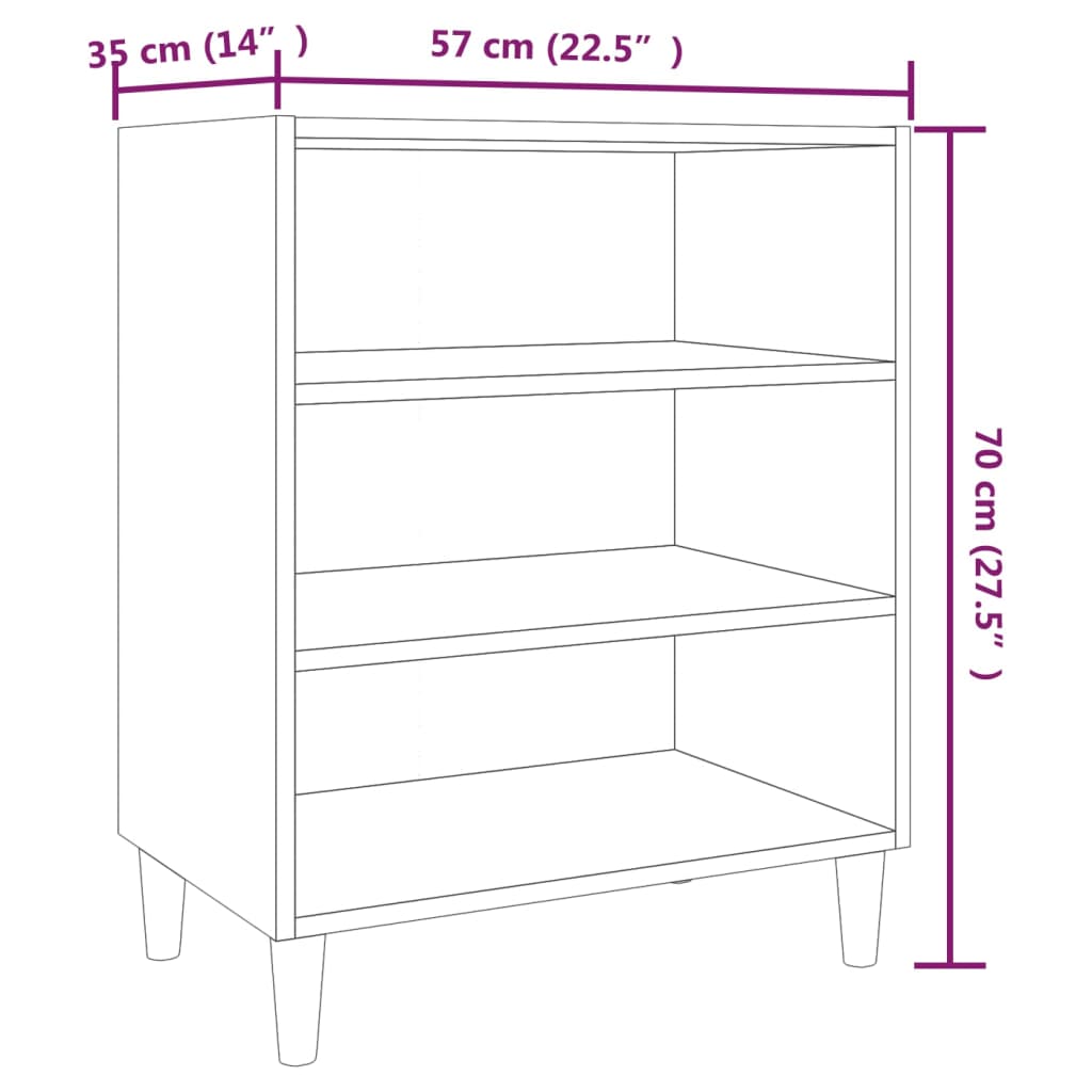 skænk 57x35x70 cm konstrueret træ røget egetræsfarve