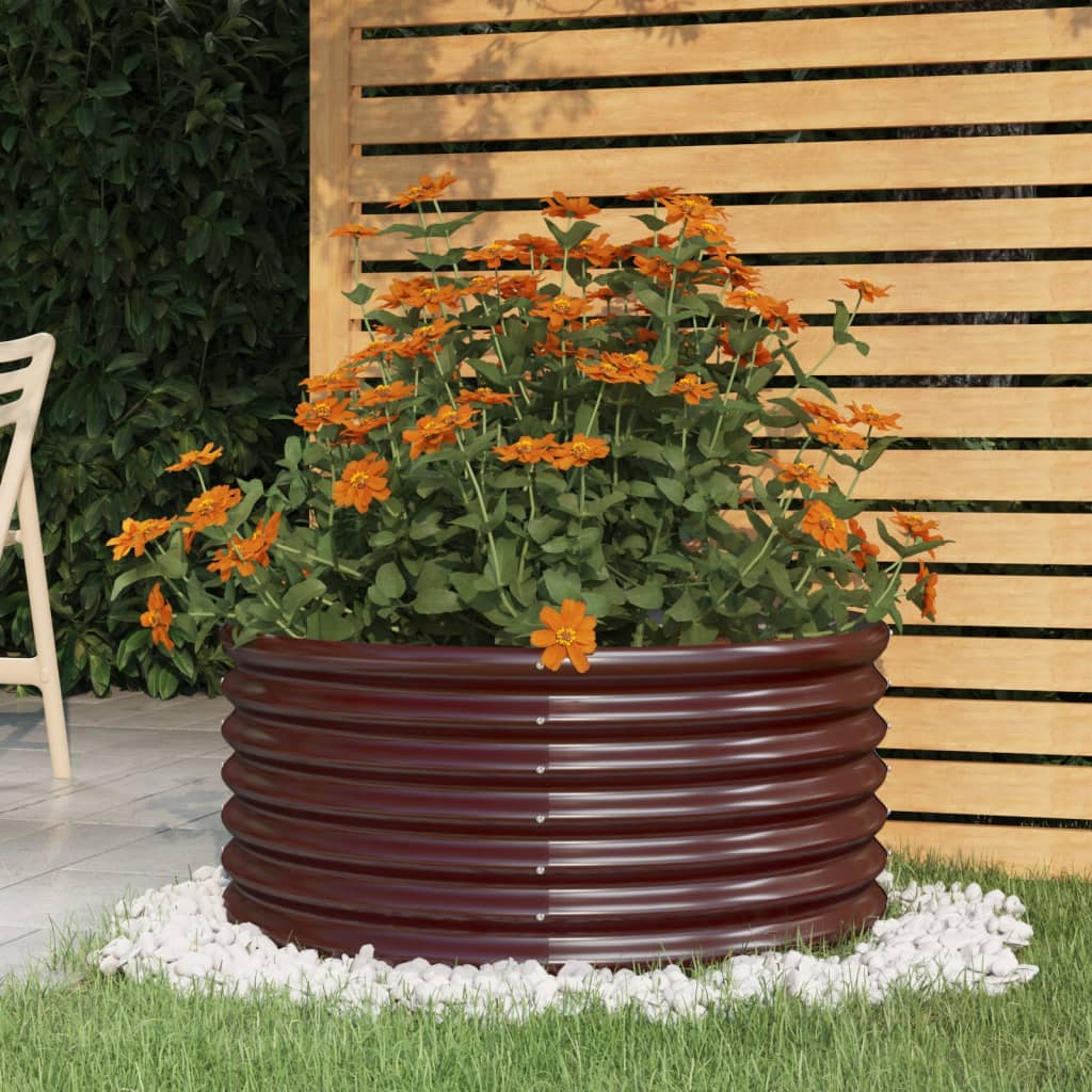 plantekrukke 80x80x36 cm galvaniseret stål brun