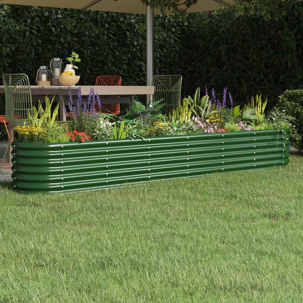 plantekasse 260x40x36 cm galvaniseret stål grøn